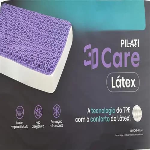 Travesseiro 3D Care Latex 60X40x8-10cm Pilati